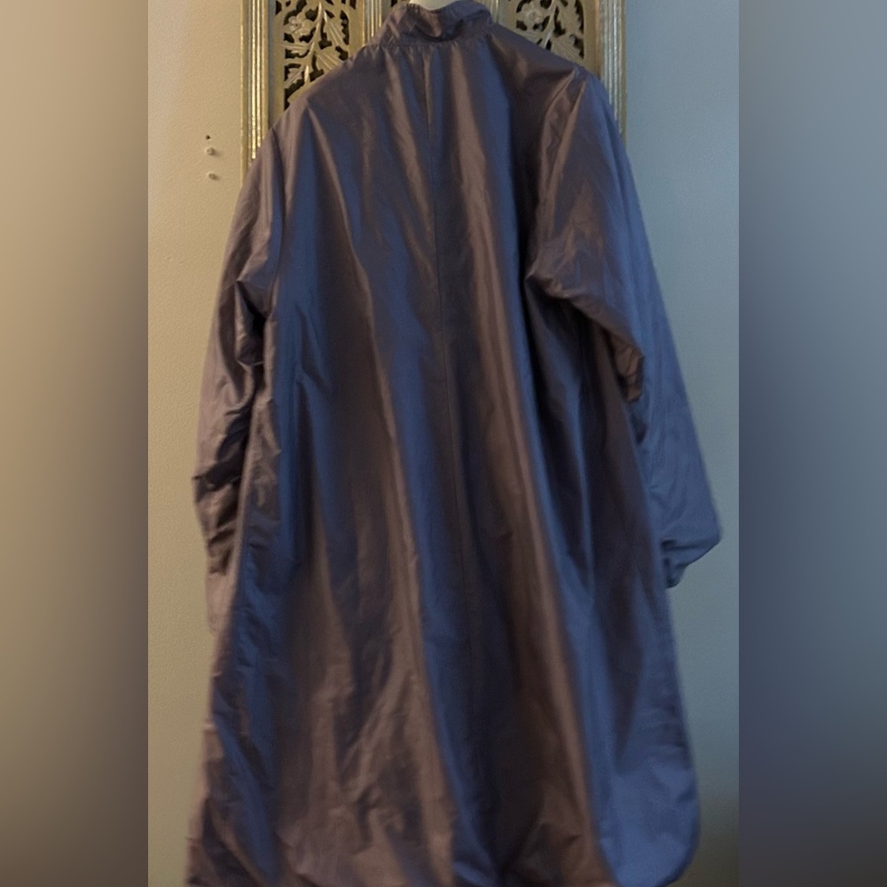 Reversible storm trench coat mauve grey gray belted midi vintage - Picture 6 of 7